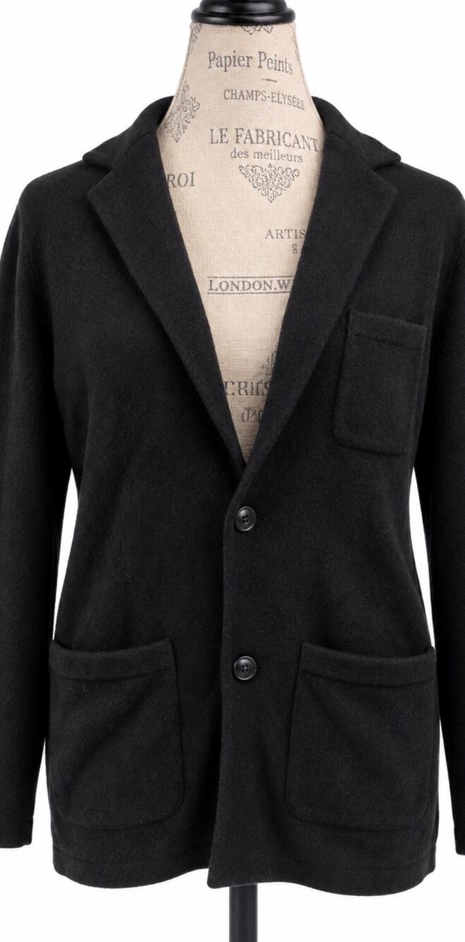 Banana Republic Women’s Black Wool Blend Knit Blazer Cardigan Jacket Pockets S